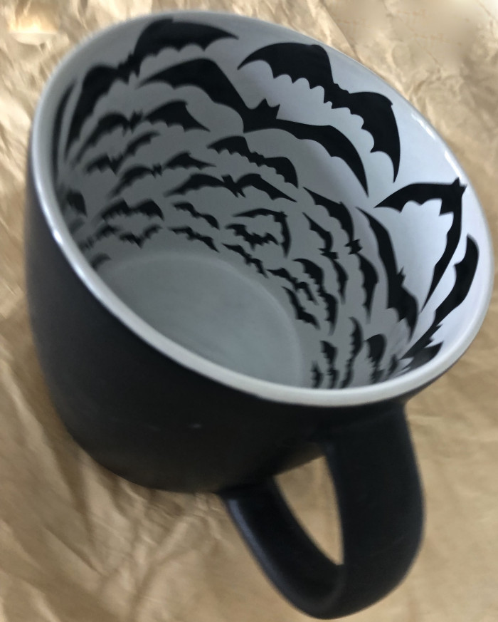 Interior Bat Flight With Caver On Rope Soup Mug