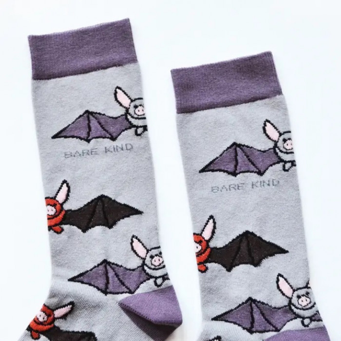 Bat Pattern Purple Socks
