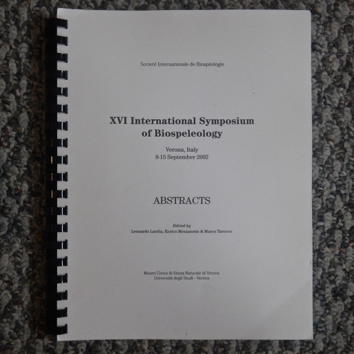 Abstracts XVI International Symposium of Biospeleology - Product Image