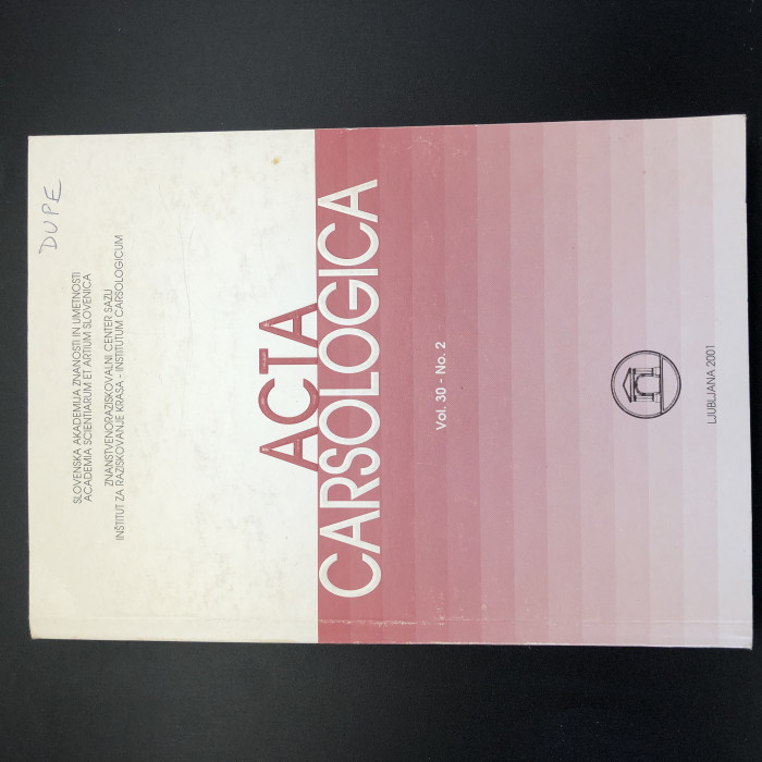 Acta Carsologica volume 30 #2, 2001, 9th International Karstological School - Product Image