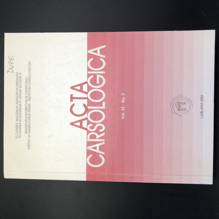 Acta Carsologica volume 33 #2, 2004 - Product Image
