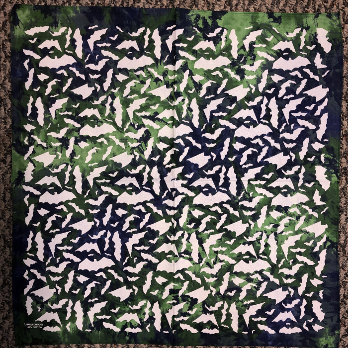 Albino Bats Blue & Green Tie Dye Bandanna - Product Image