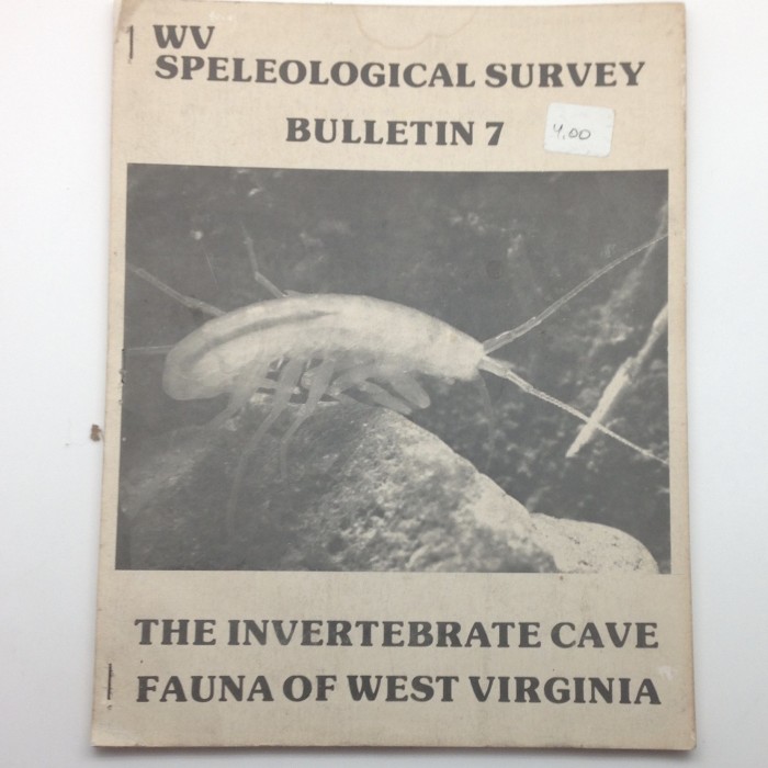 BULLETIN 7 -- The Invertebrate Cave Fauna of West Virginia  - Product Image