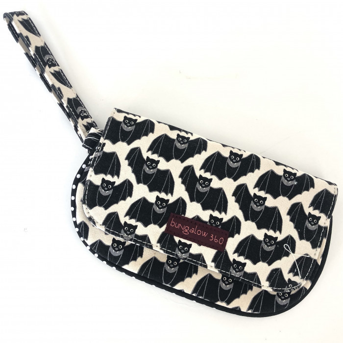Bat Cotton Canvas Wristlet