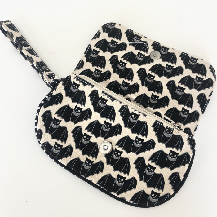 Bat Cotton Canvas Wristlet