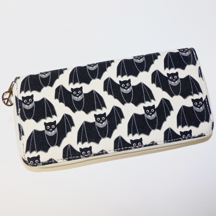 BatCottonCanvasZipAroundWallet