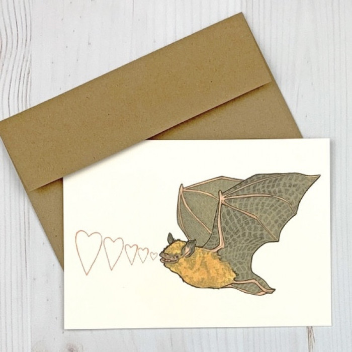 BatEcholocationLove5x7IndividualNotecard