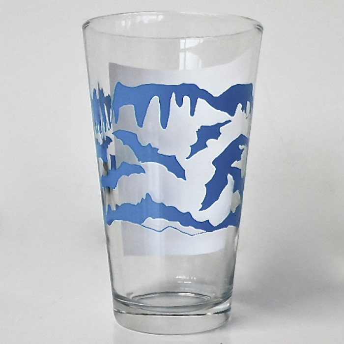 Bats Flying Through A Cave Blue Pint Glass - Product Image
