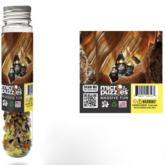 Caving With Cats Micro Jigsaw Puzzle (150 Pieces 4 by 6 inches)