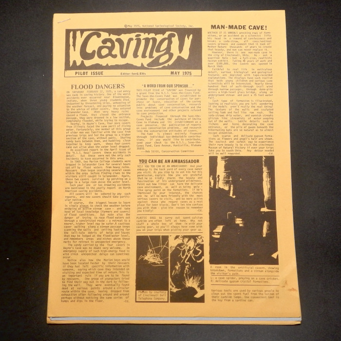 Caving (a short lived newsletter edited by Ian Ellis - Product Image
