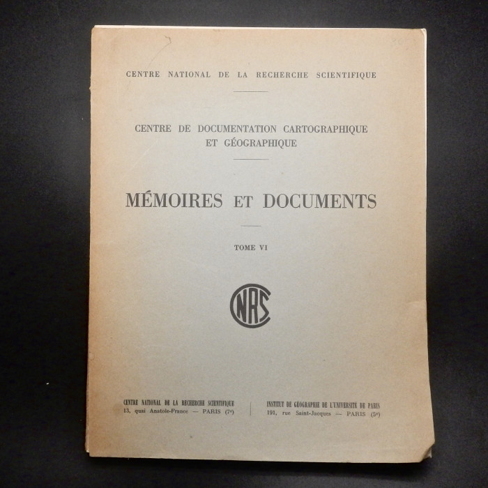 Centre De Documentation Cartographique et Geolgraphique, Memoires et Documents Tome VI.  1958 - Product Image