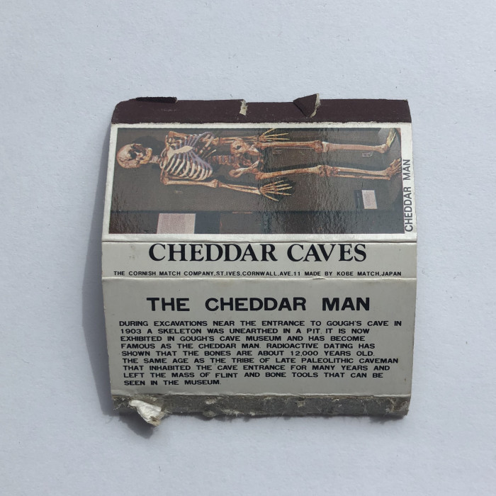 Cheddar Caves Cheddar Man Matchbook Cover - Product Image