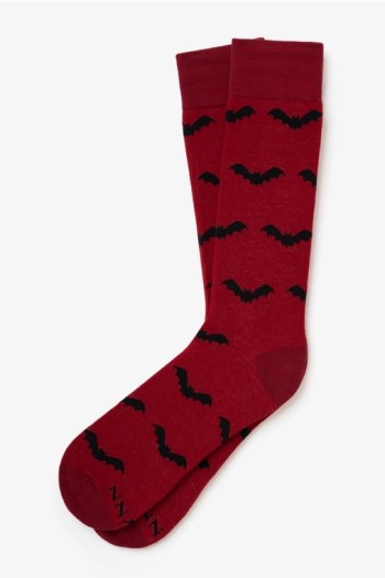 Classic Maroon Unisex Bat Socks - Product Image