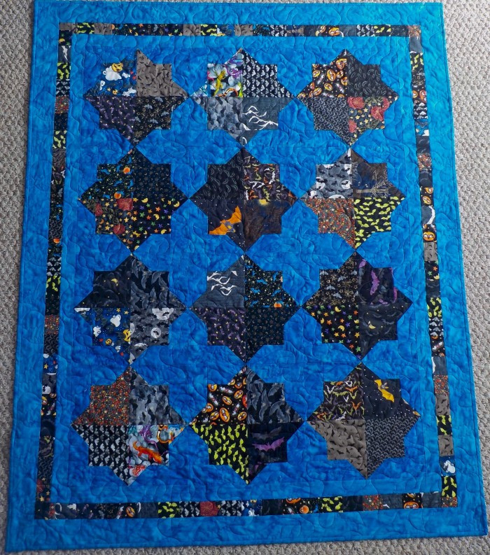 Double Square Bats 47" by 58" Quilt