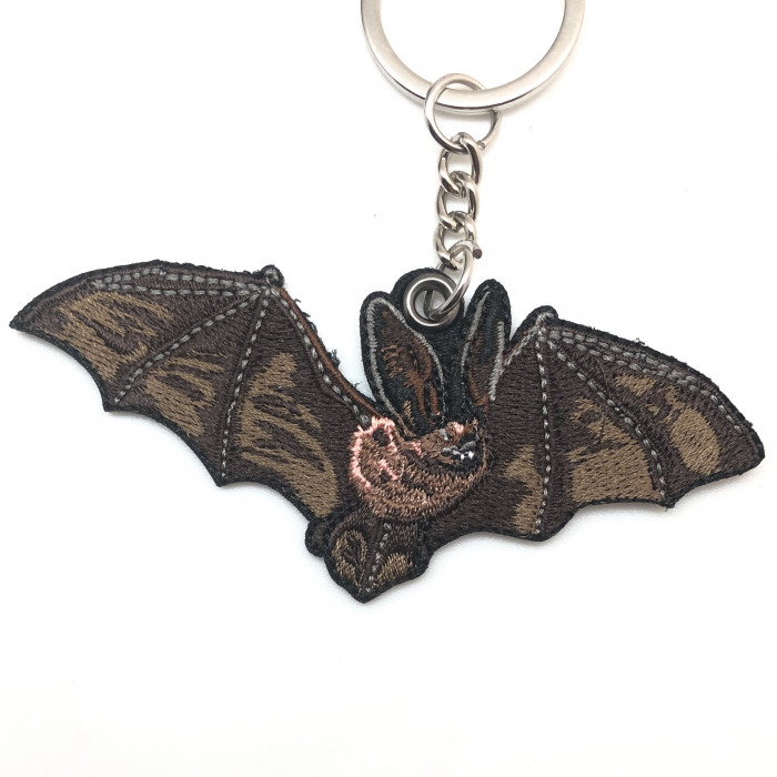 EmbroideredClothBigEaredBatKeyRing