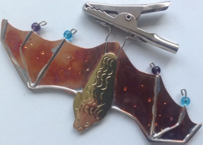 Flying Bat Clip Ornament - Product Image