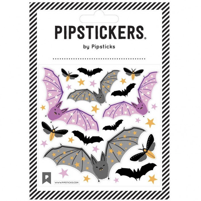 Fuzzy Bats & Moths Sticker Sheet - Product Image