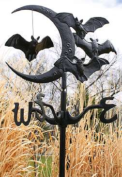 Garden Moon & Bats Weather Vane