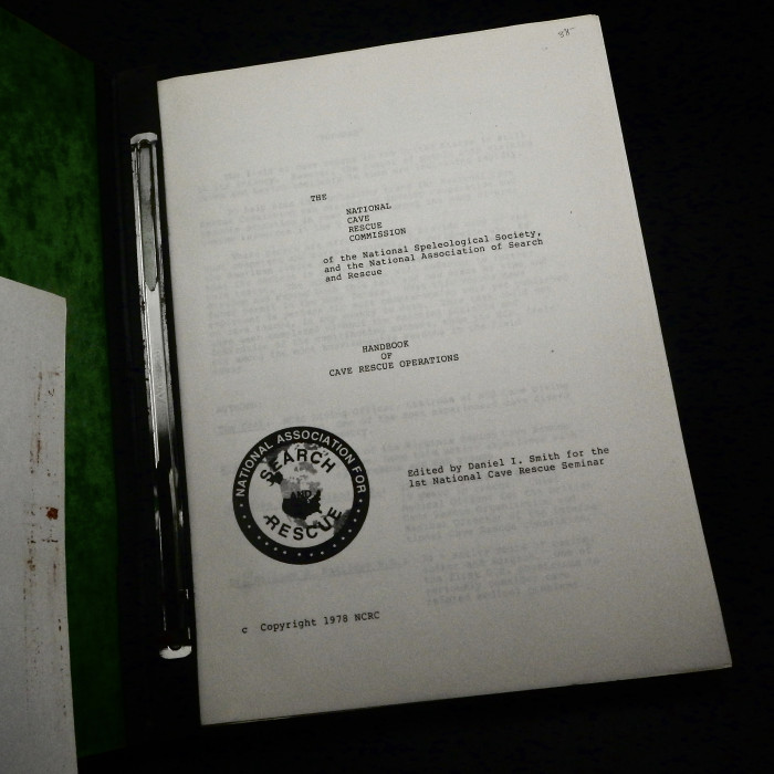 Handbook of Cave Rescue Operations ed by Daniel Il Smith for the 1st National Cave Rescue Seminar, 1978 - Product Image