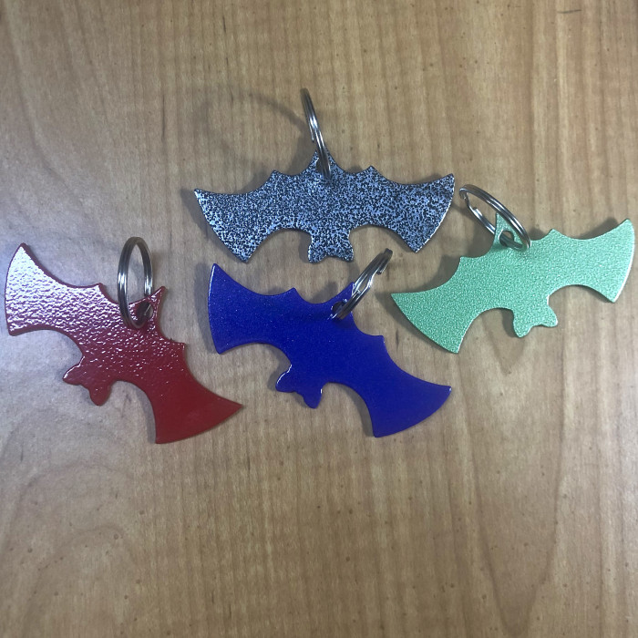 Hanging Bat Metal Key Ring - Product Image