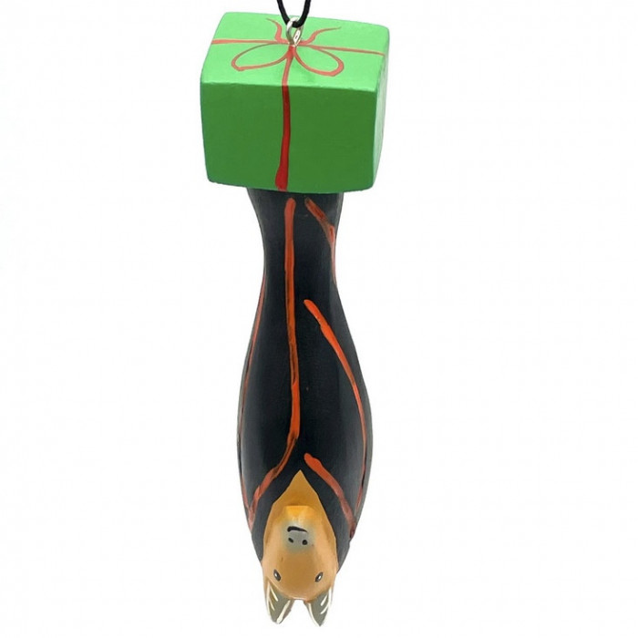 Holiday Bat Balsa Ornament - Product Image