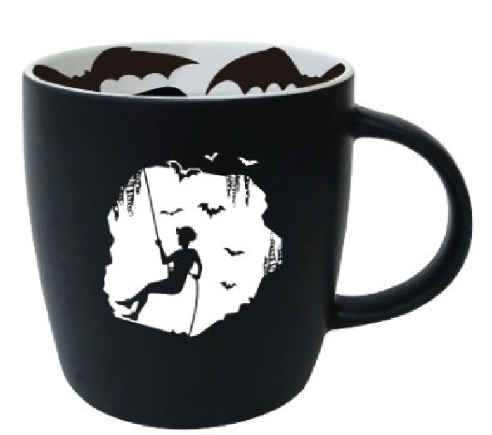 Interior Bat Flight With Caver On Rope Soup Mug - Product Image