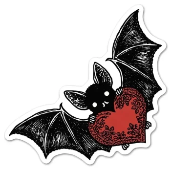 Love Bat Sticker - Product Image