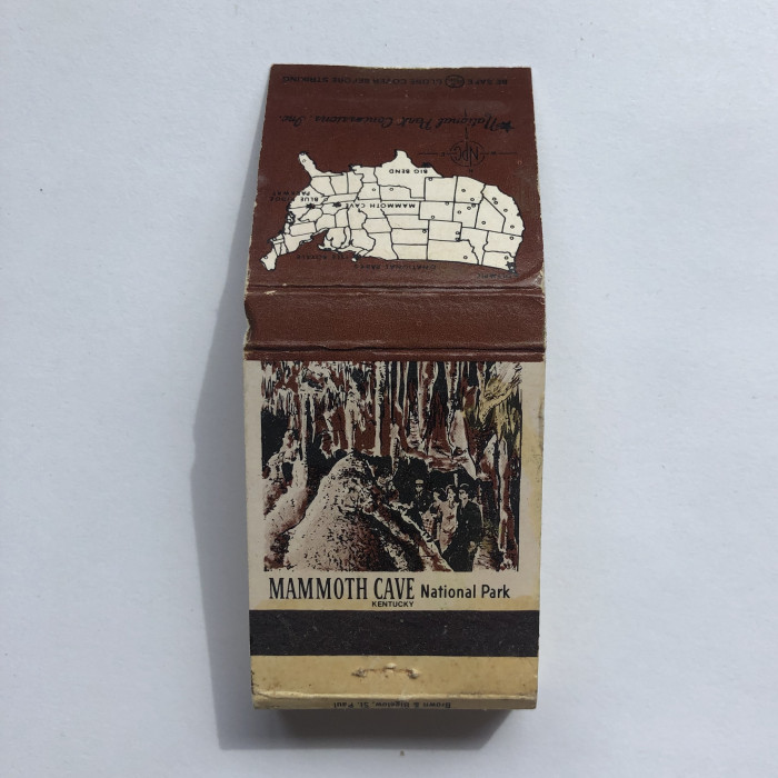 MammothCaveBrownMatchbookCover