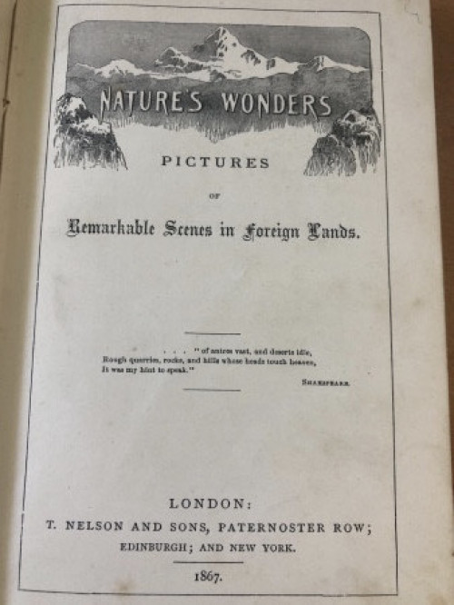 Nature's Wonders, Pictures of Remarkable Scenes in Foreign Lands (W/ Mammoth Cave)