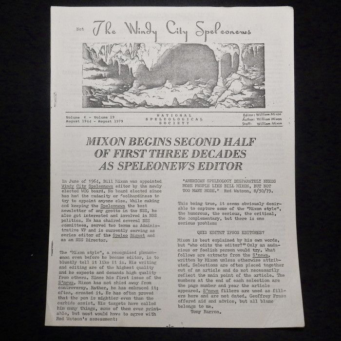 Not The Windy City Speleonews "special issue" honoring Bill Mixon - Product Image