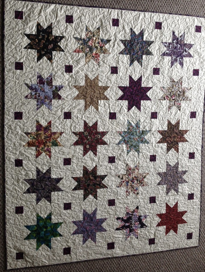 Oriental Stars With Bats 58" by 70" Quilt