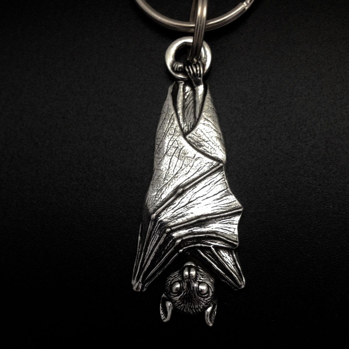 Pewter Fruit Bat Key Ring - Product Image