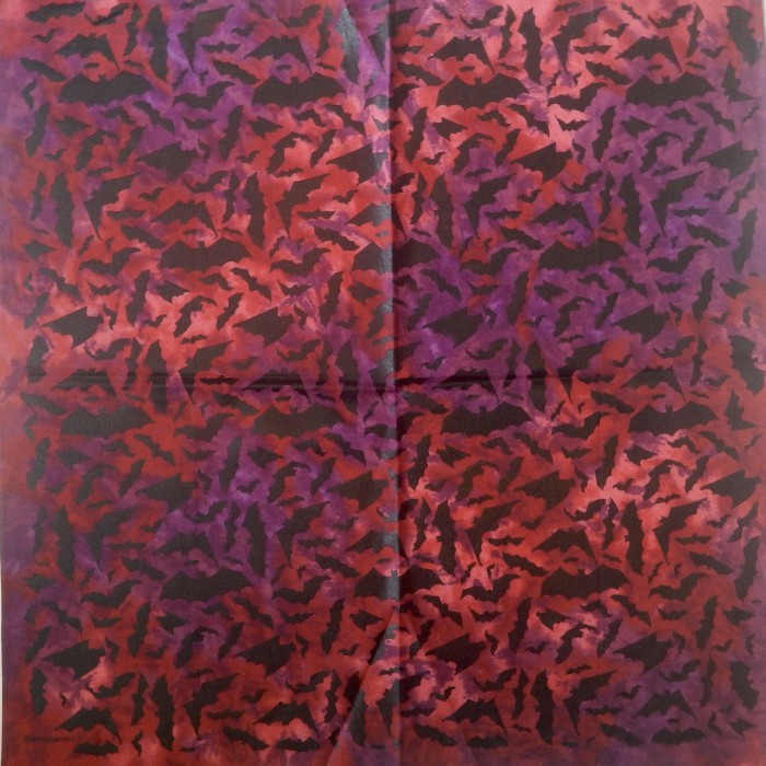 Red and Purple Tie Dye Bat Bandanna - Product Image