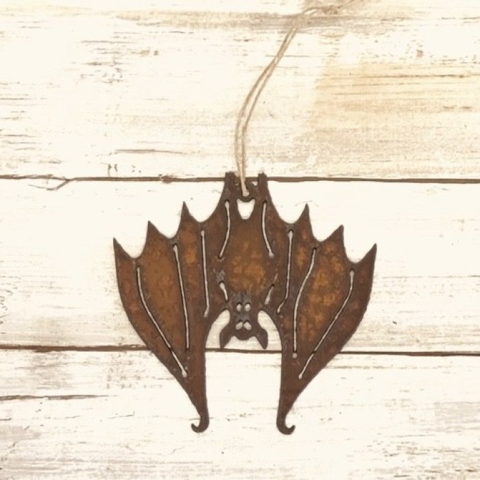 RusticMetalHangingBatOrnament