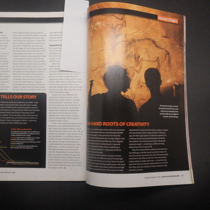 Science Illustrated, January 2008, with a single page on cave paintings in East Africa - Product Image