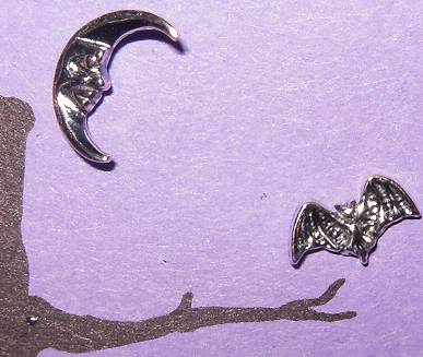 Silver or Gold Plate Bat Studs