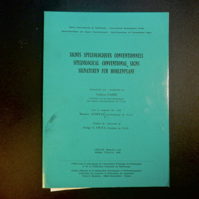 Signes Speleologiques Conventionnels, Guilhem Fabre, 1978 - Product Image