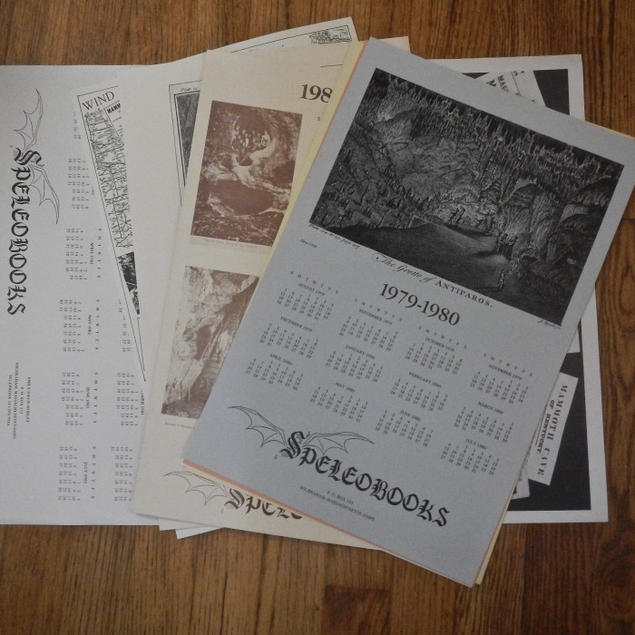 Speleobooks single sheet calendars 79-89