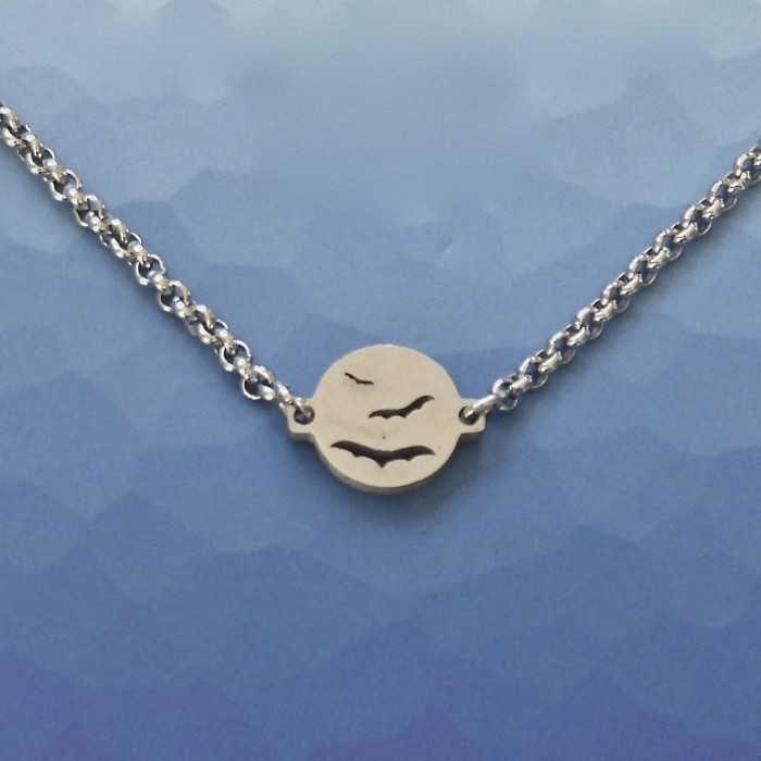 Starry Skies Bat Flight Charm Bracelet - (Stainless Steel) - Product Image