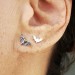 Sterling Silver Detailed Or Flat Tiny Bat Post Earrings