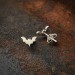 Sterling Silver Detailed Or Flat Tiny Bat Post Earrings