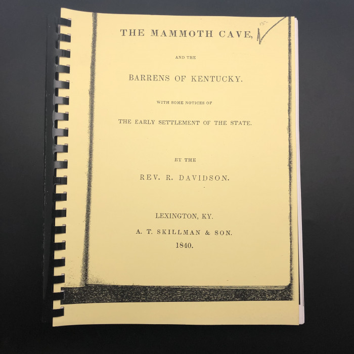 The Mammoth Cave and the Barrens of Kentucky, spiral bound photo copy - Product Image