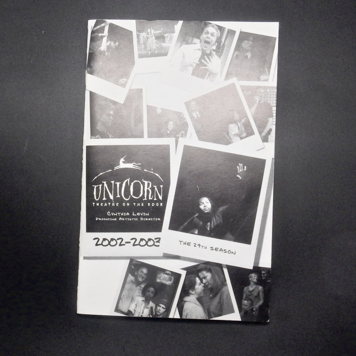 Unicorn Theatre on the Edge, 2002-2003 season, playbill for Bat Boy.  Includes postcard and ticket stub - Product Image